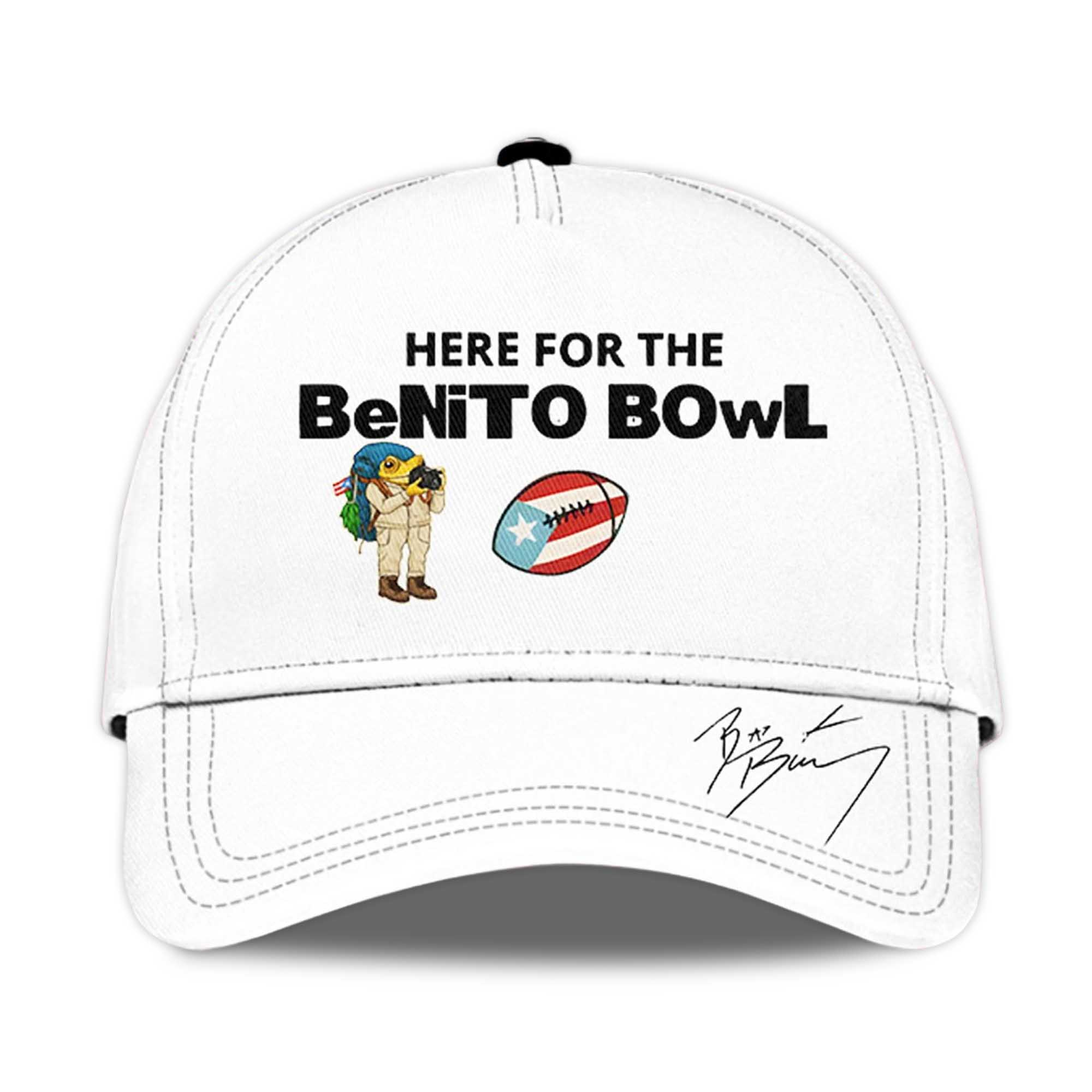 Bad Bunny Here For The Benito Bowl The Best Half Time Game Day Cap Mens Dad Cap