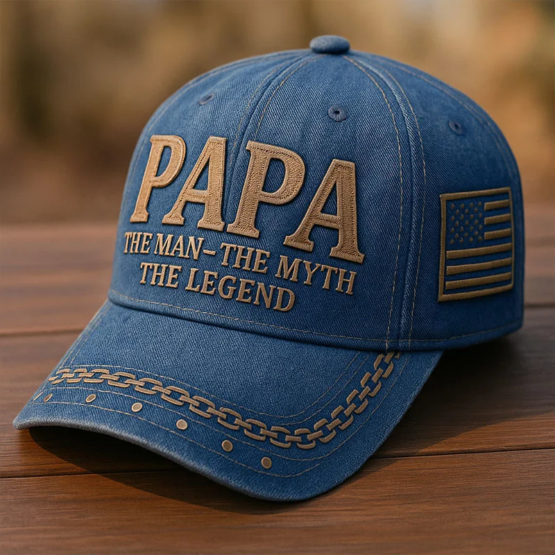 Veterans Father The Man The Myth The Legend Printed Hat, 250th Anniversary Patriotic Hat, Classic Cap