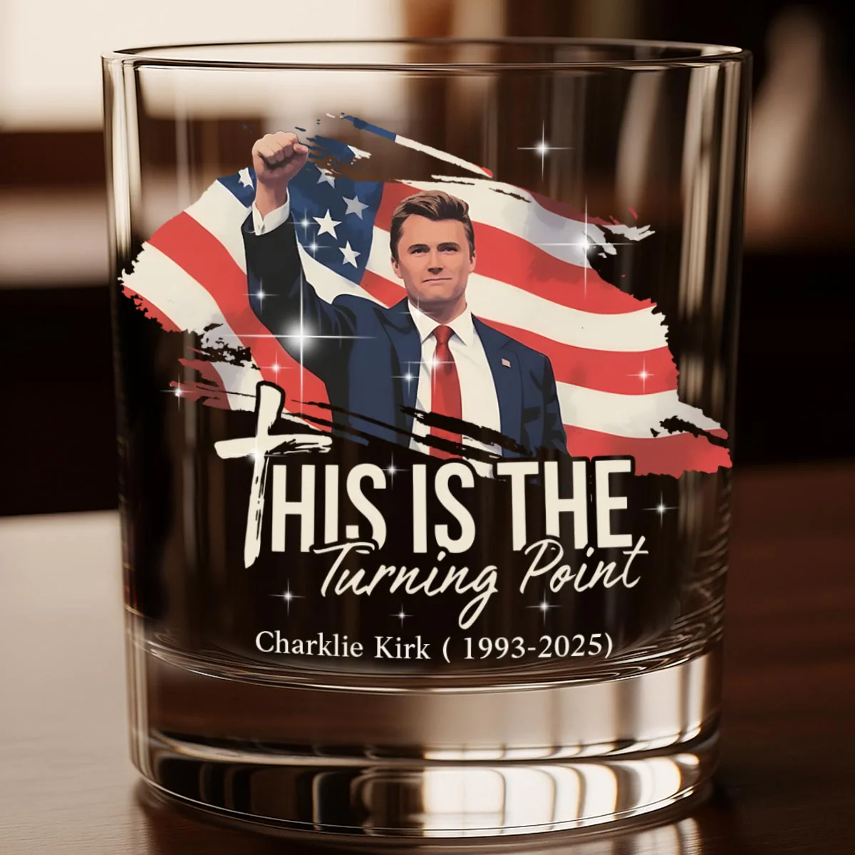 This Is The Turning Point Crystal Whiskey Glasses, American Patriot Rocks Glass, Gift For Whiskey Lover