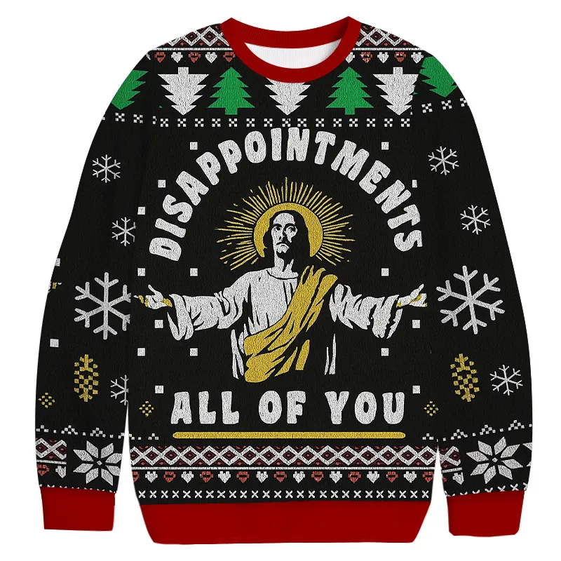 Funny Jesus Disappointment All Of You Vintage Christmas Sweater, Ugly Xmas Sweater, Christmas Ugly Sweatshirt