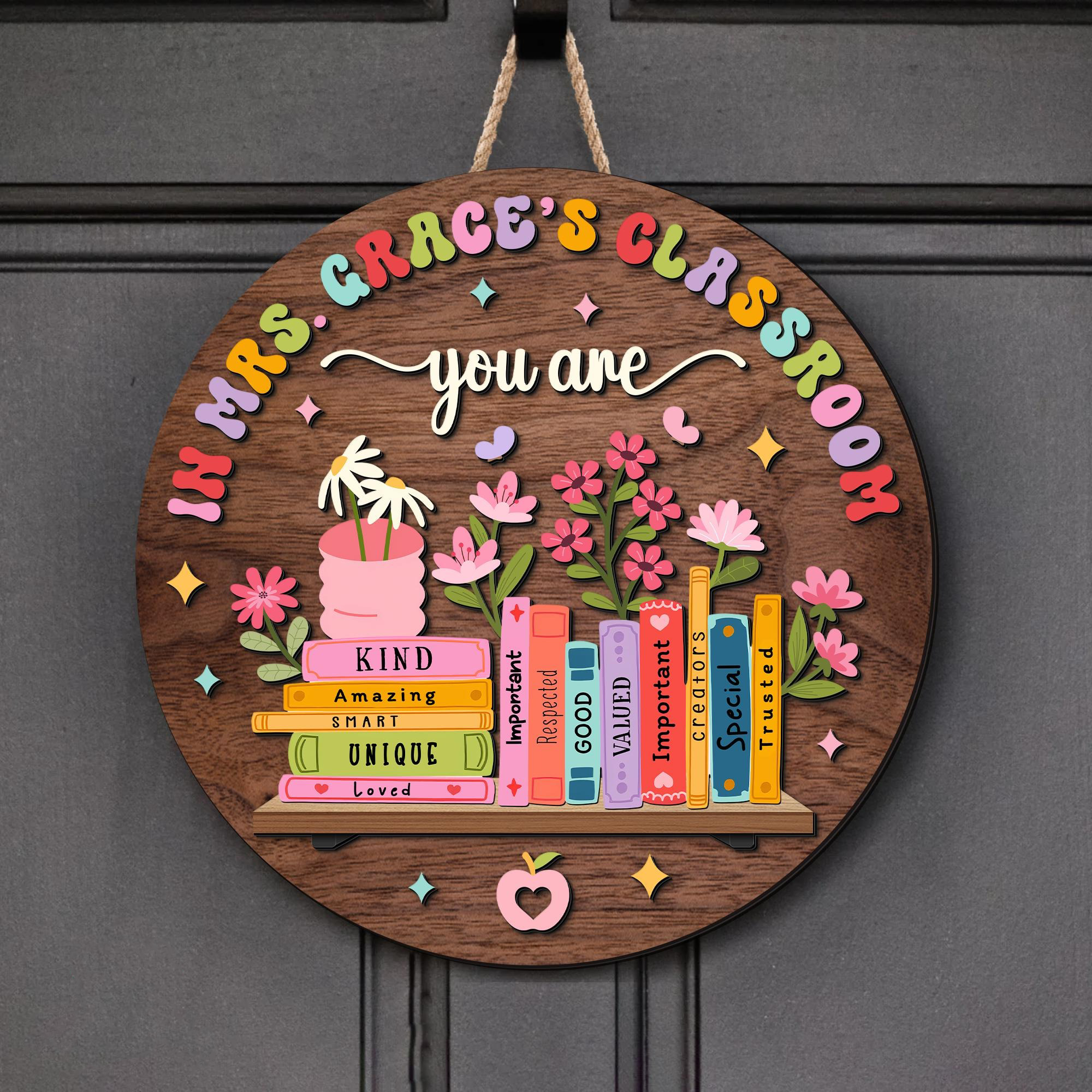 Teacher Door Hanger, Teacher Name Sign, Classroom Decor, Teacher Appreciation Gifts, Teacher Gift, Back To School