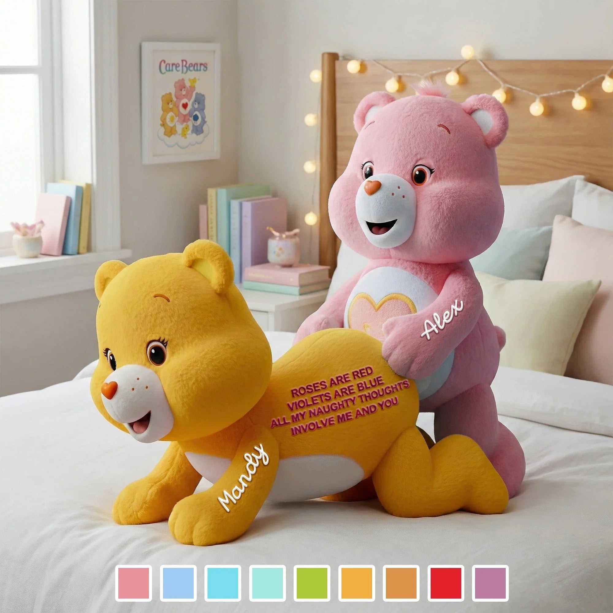 Naughty Couple Me & You Bear Couple Custom Shaped Pillow, Personalized Valentines Gift, Unique Valentine's Day Gifts