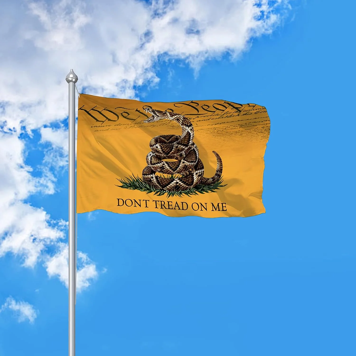 Don't Tread On Me Flag We The People Yellow Garden Flag, 250th Anniversary House Flag