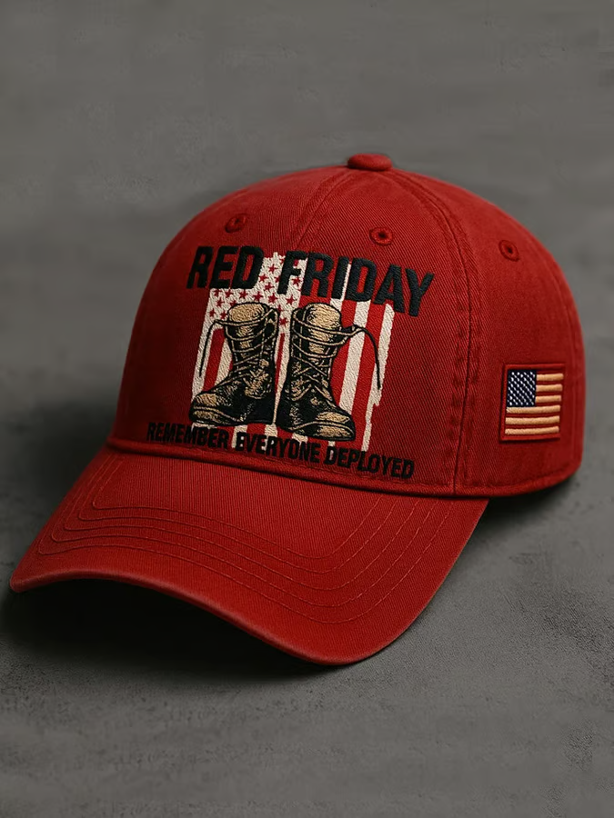 RED Friday Until They All Come Home Patriotic Hat, 4th Of July 250th Anniversary Veterans Honor Printed Cap