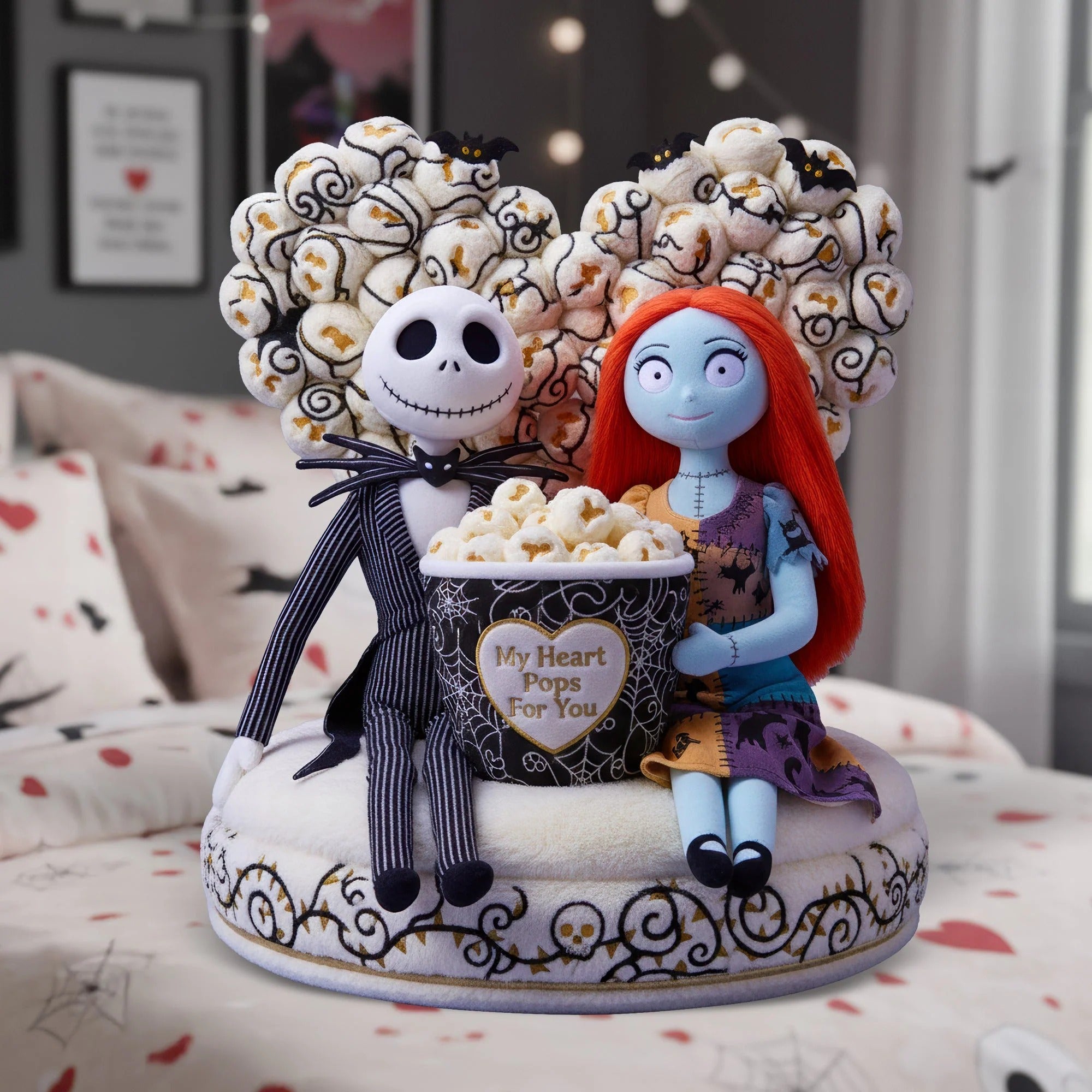 Horror Gothic Couple Custom Shaped Pillow, Valentines Couple Gift, Couple Anniversary Gift