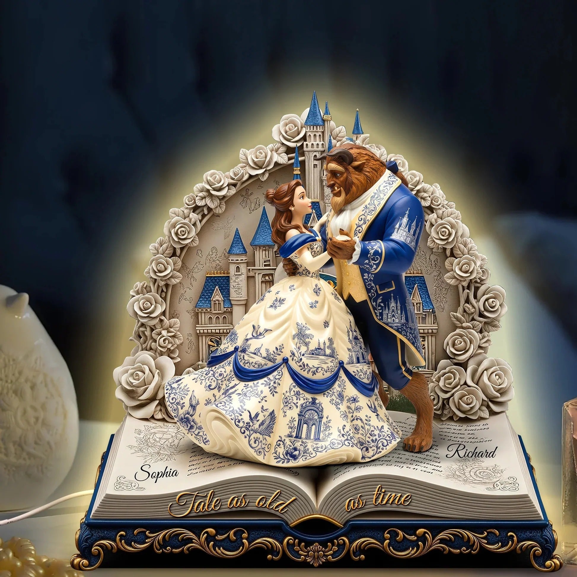 Tale As Old As Time Romantic Couple Acrylic Light Box, Personalized Valentines Gift, Couple Anniversary Gift