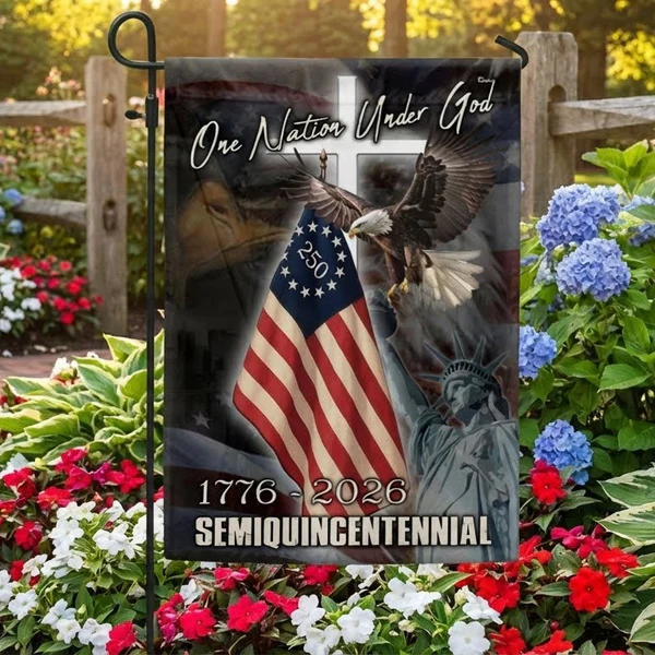 One Nation Under God 1776-2026 Patriot Garden Flag, 250th Anniversary Semiquincentennial American Flag
