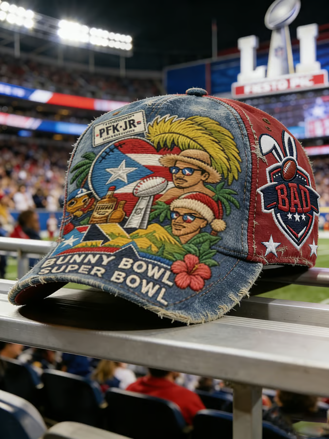 Here for the Benito Bowl Hat Bad Bunny Bowl Half Time Boricua Puerto Rican Printed Adjustable Cap Mens Dad Hat
