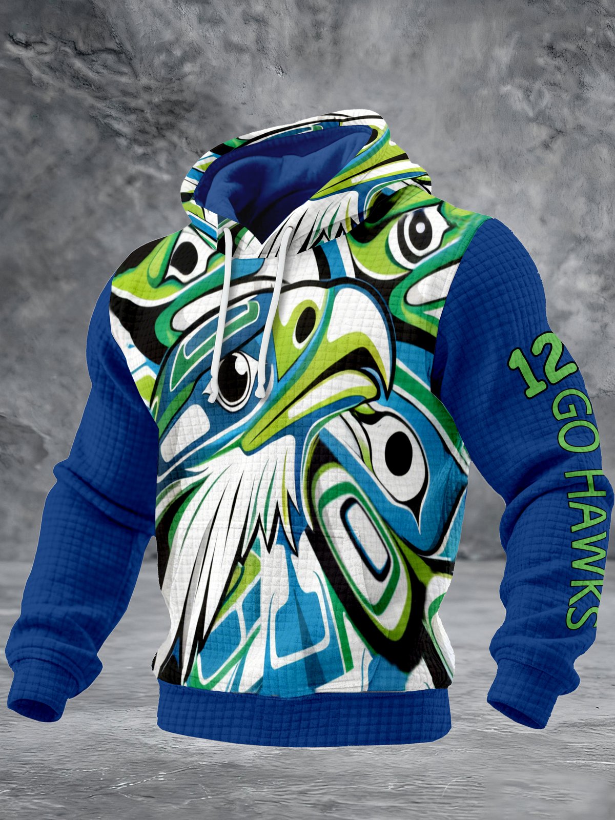 Go Hawks Green And Blue Hawk Head American Football Shirt The Big Game Football 2026, Football Hoodie