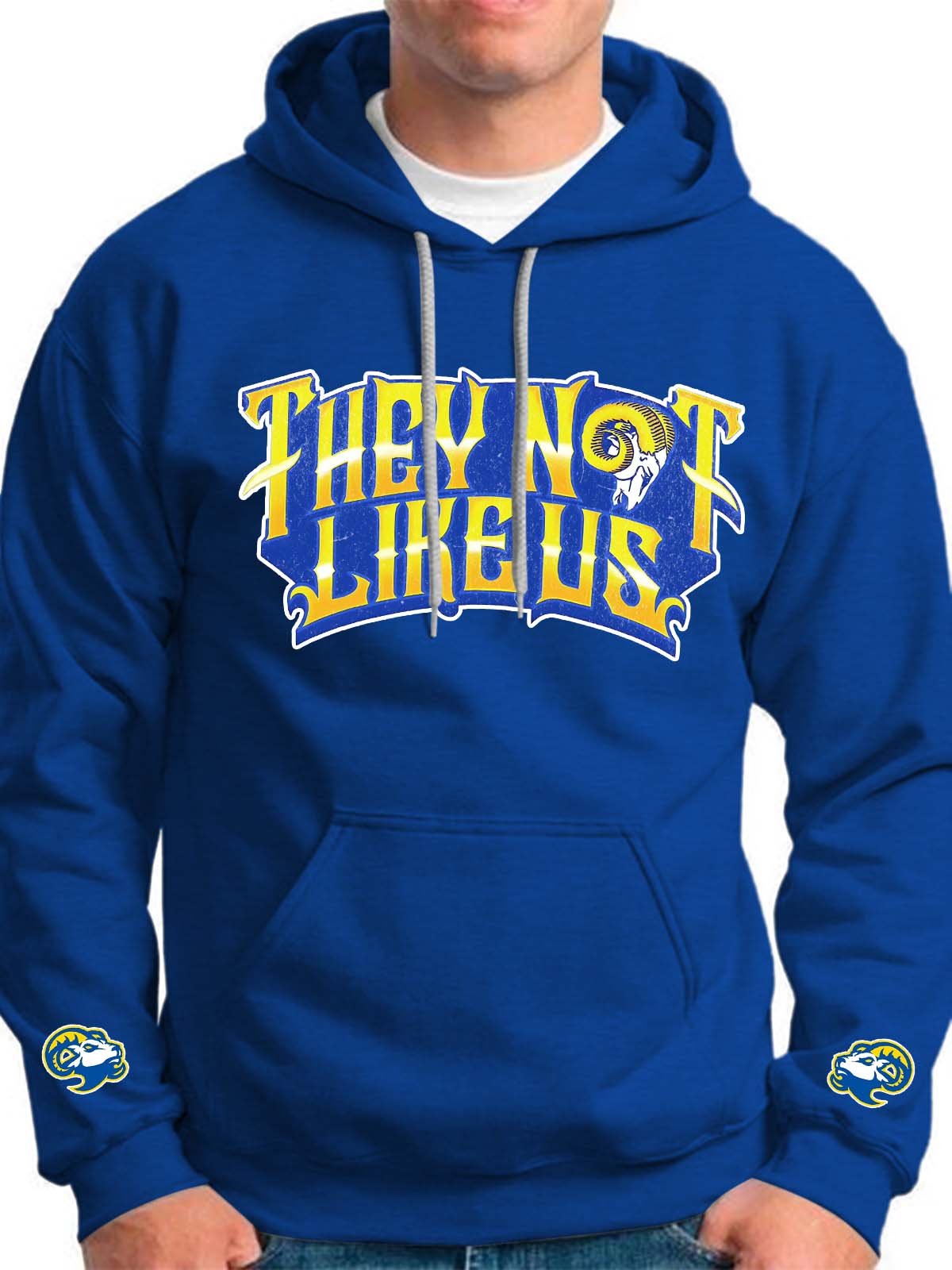 They Not Like Us Royal Blue And Gold Football Hoodie, American Football Shirt The Big Game Football 2026