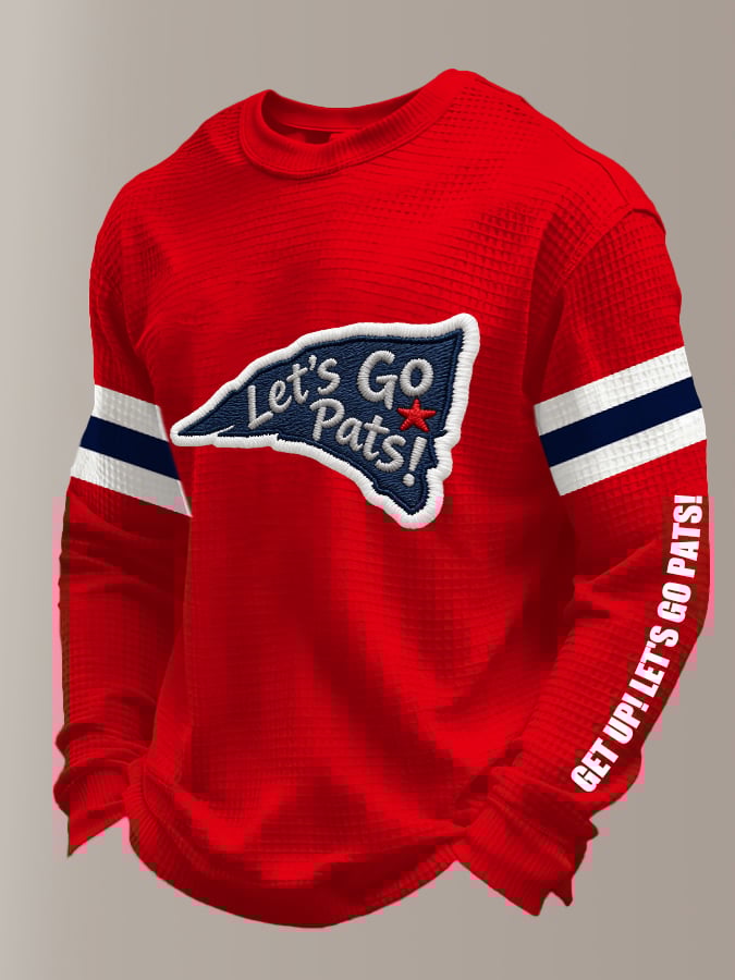 Get Up Let's Go Pats Football American Football Team Long Sleeve Football Shirt, Football Fans Printed Shirt