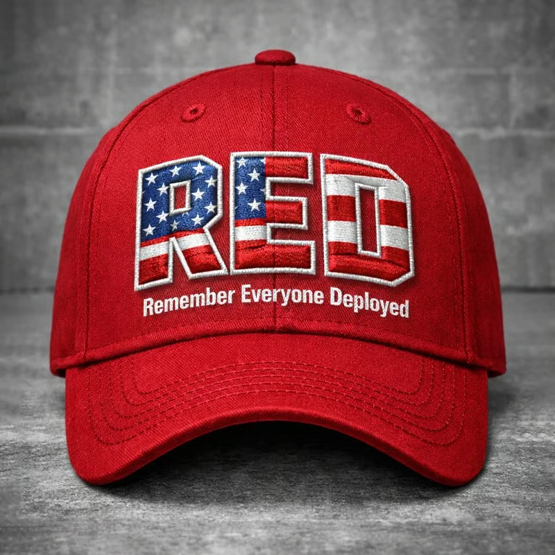 RED Remember Everyone Deployed Printed Casual Unisex Cap, 4th Of July 250th Anniversary Patriotic Hat