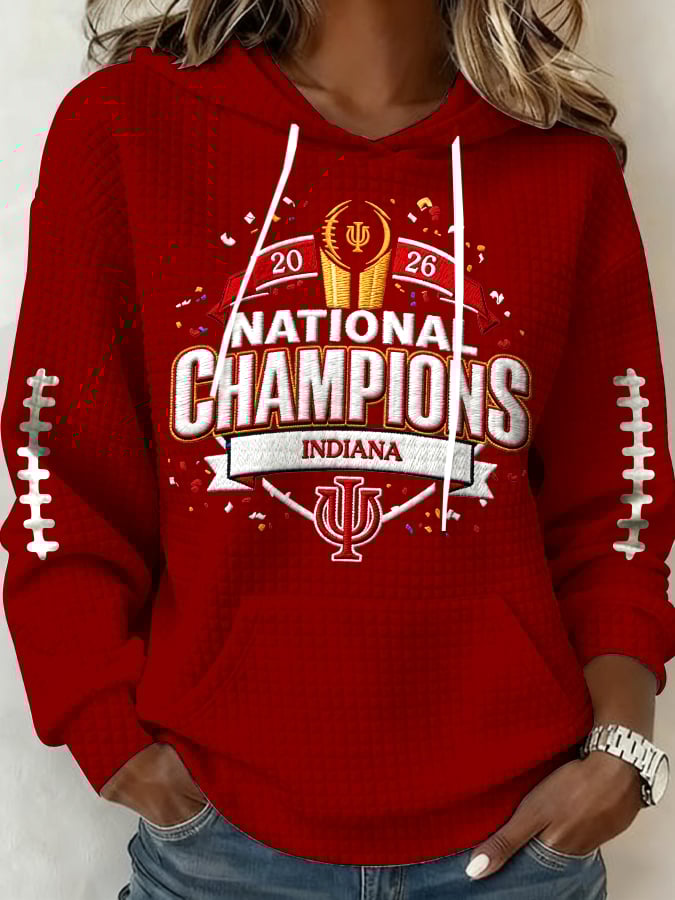 Football National Champions Red Print Hoodie, The Big Game Football Hoodie, American Football Shirt