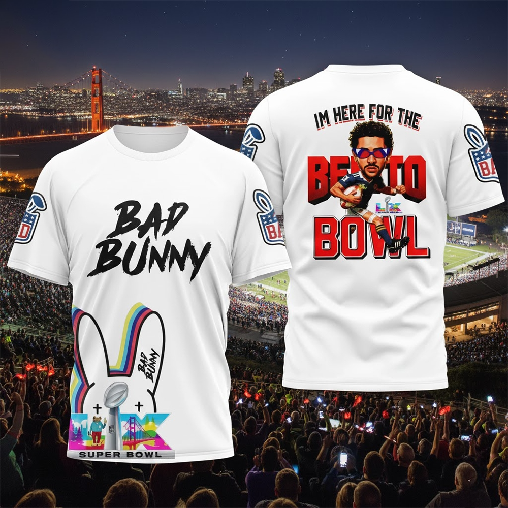 Bad Bunny Im Here For The Benito Bowl Shirt 2026 Football Vneck Shirt, Game Day Shirt