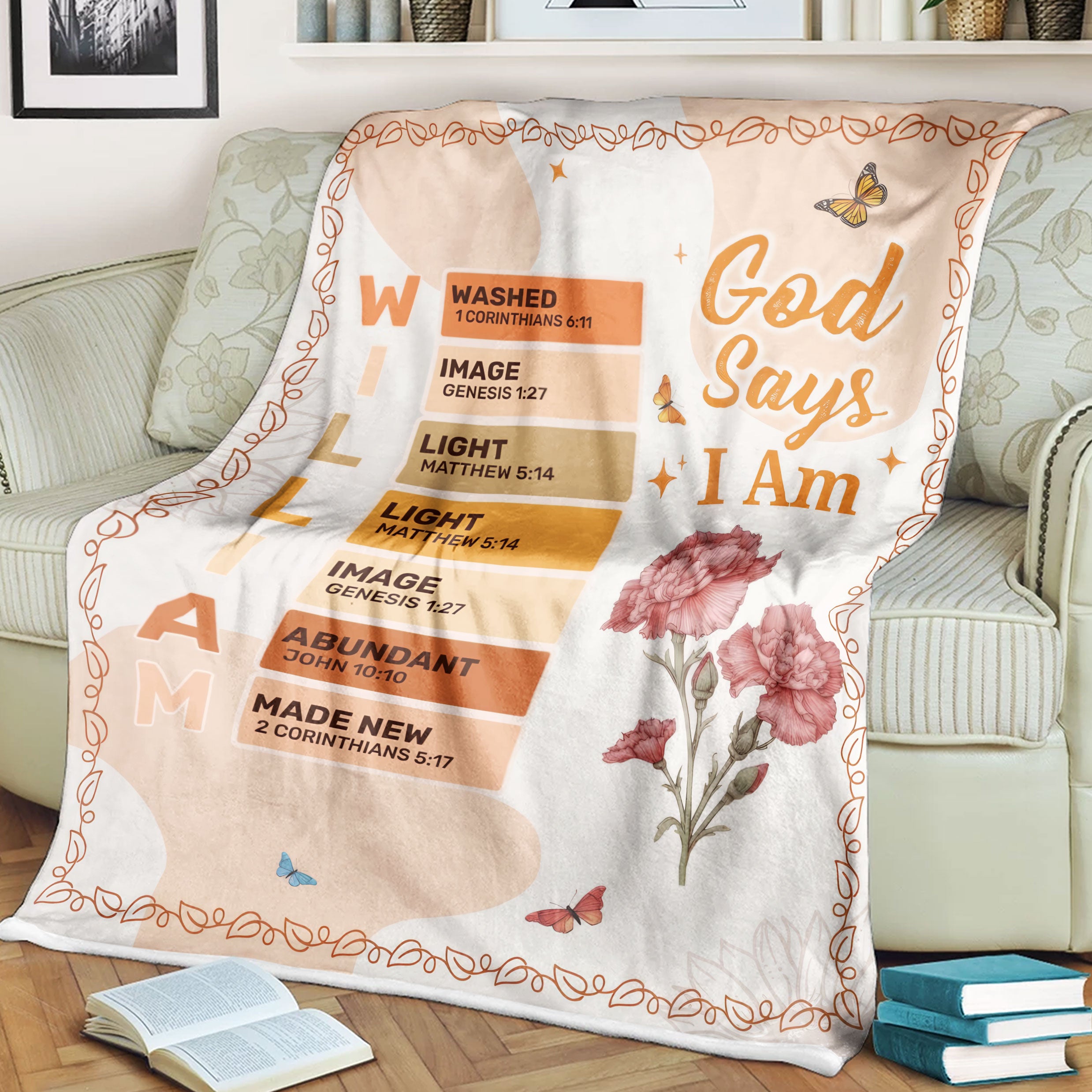 God Says I Am Custom Fleece Blanket, Mother's Day Gift, Gifts For Mom, Christian Gifts For Women