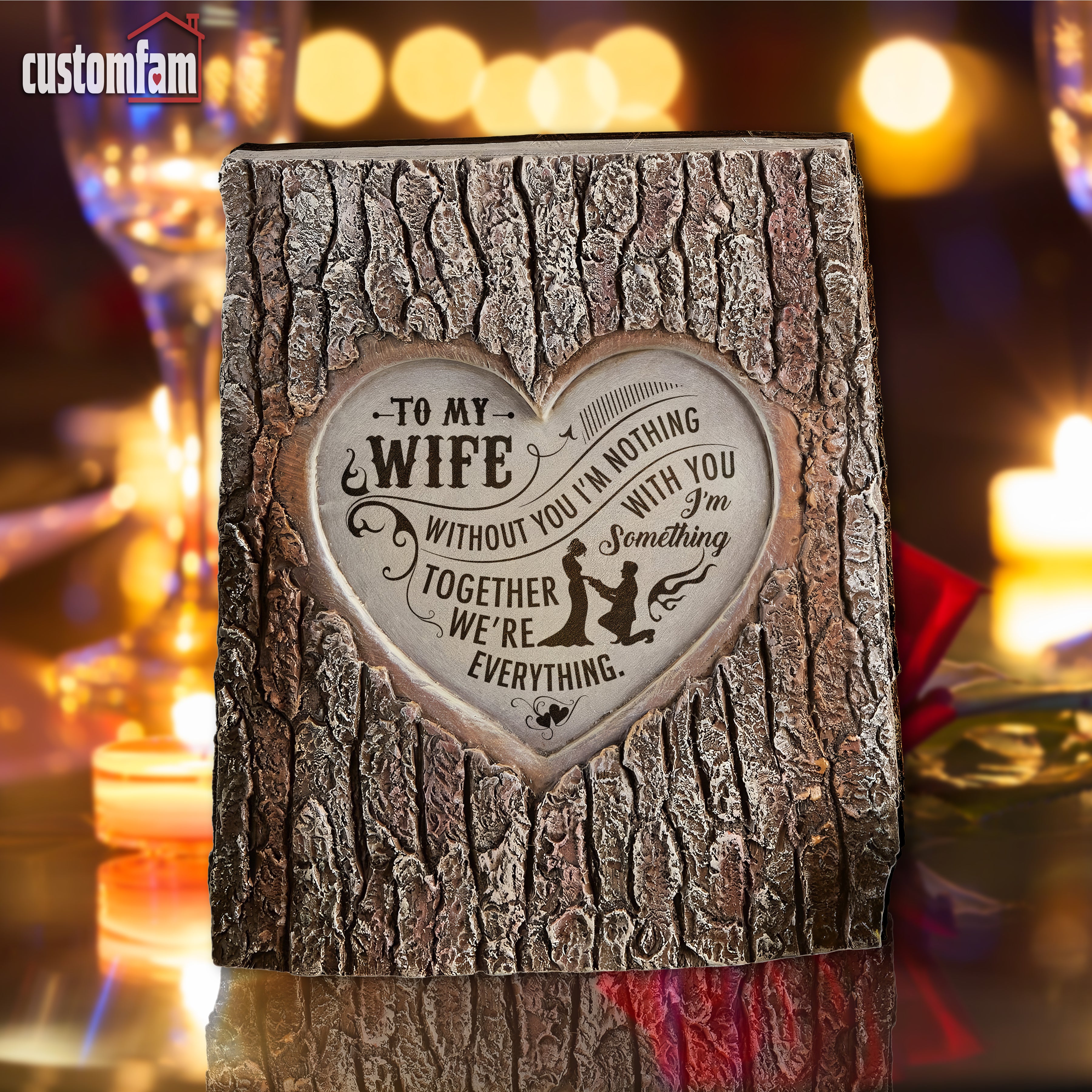 To My Wife Without You I'm Nothing Wood Plaque, Anniversary Gifts For Couple, Valentine Gift Ideas