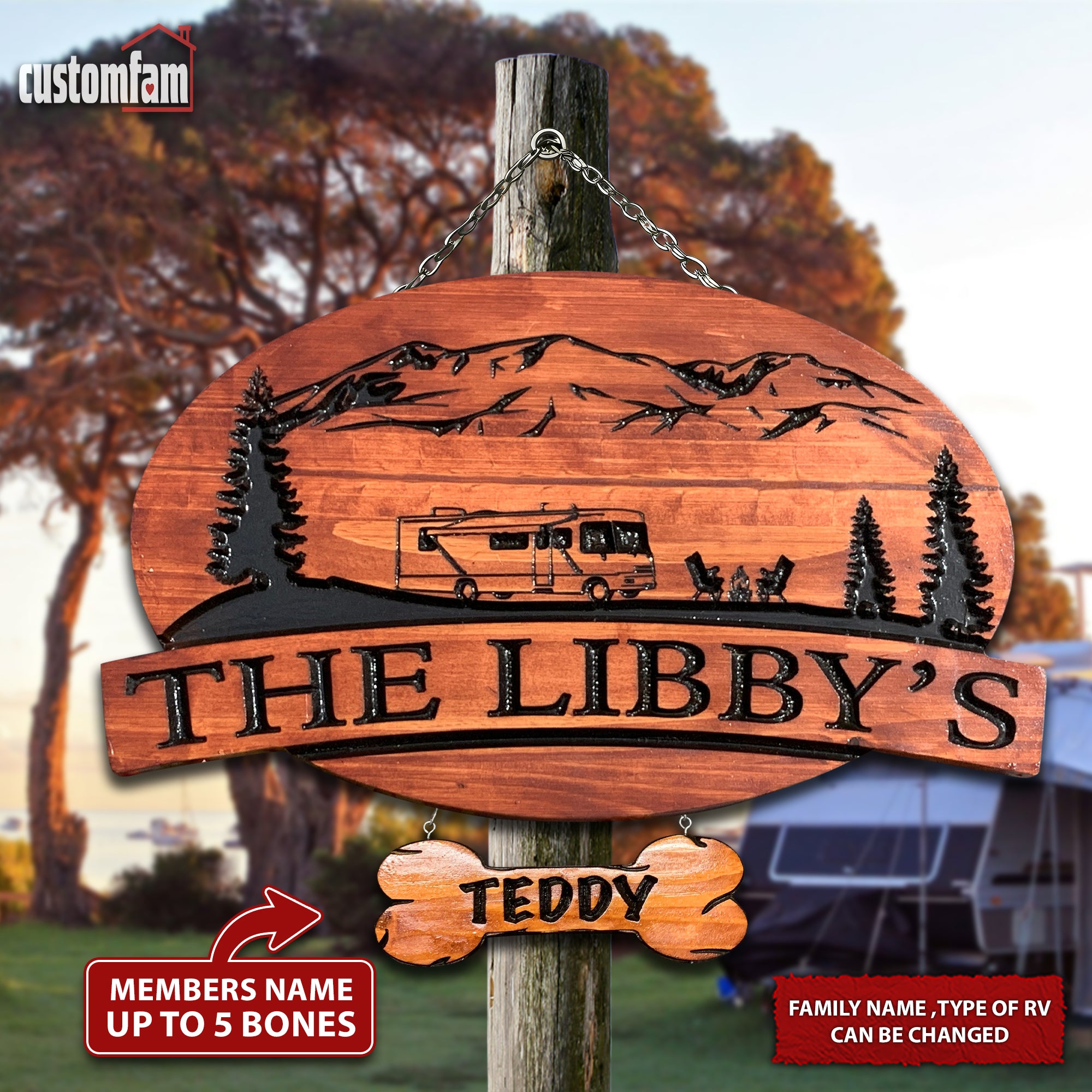 Personalized Engraved Camper Sign, Campground Sign, RV Sign, Gift for Campers