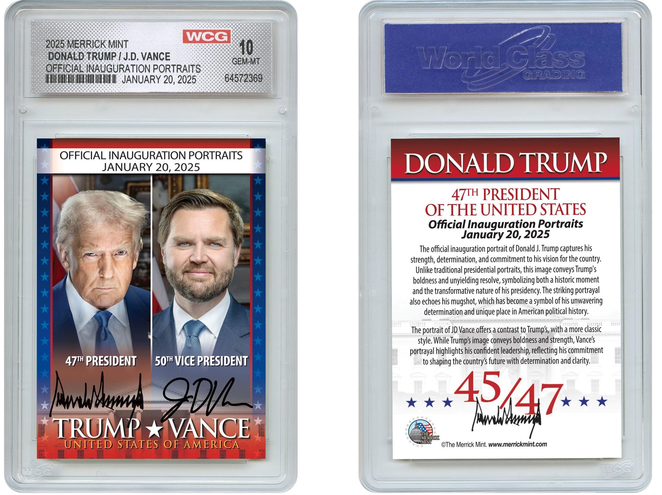 Donald Trump 47th President Official Portrait Trading Card Acrylic, Political Gift, Trump Gifts