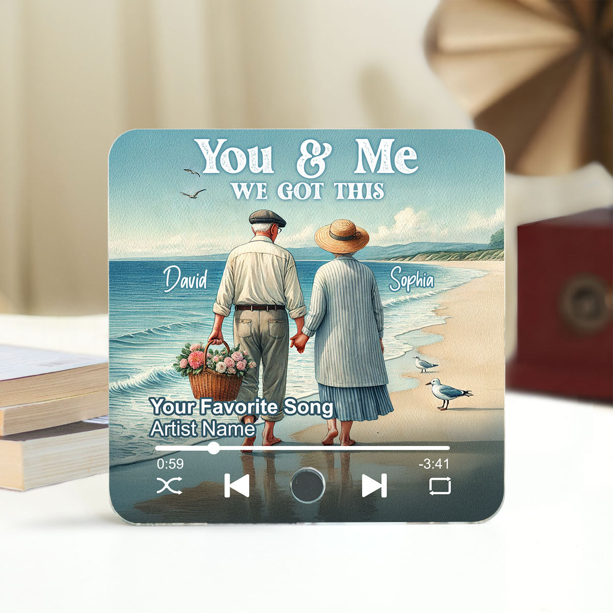 You And Me We Got This Old Couple Custom Music Fridge Magnet, Couple Valentine Gift