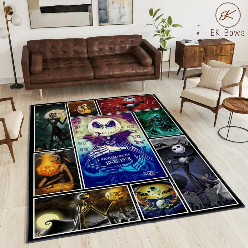 Nightmare Before Christmas Fodable Rectangular Rug, Home Decoration