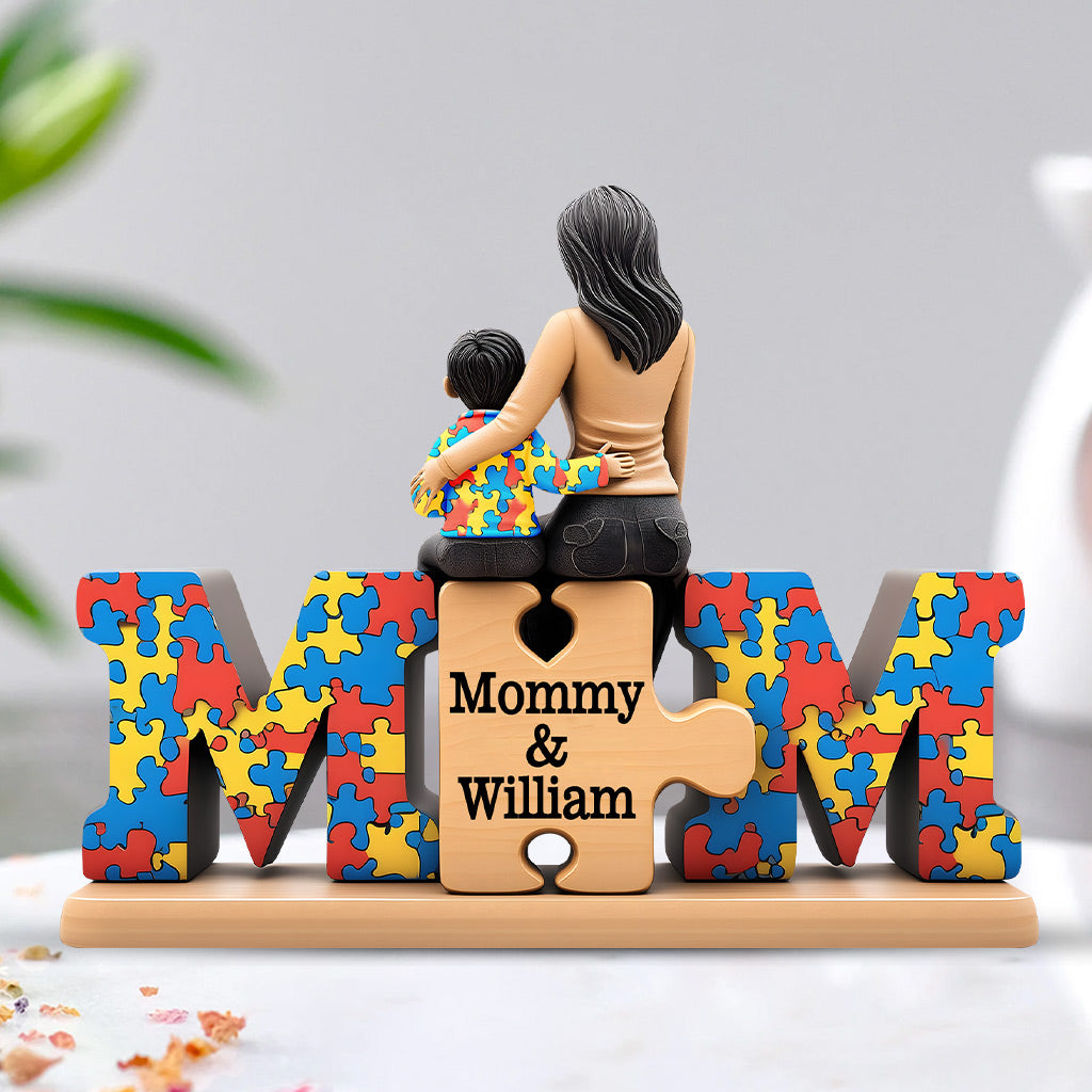 Autism Mom Personalized Mother Custom Shaped Acrylic Plaque, Mothers Day Gift