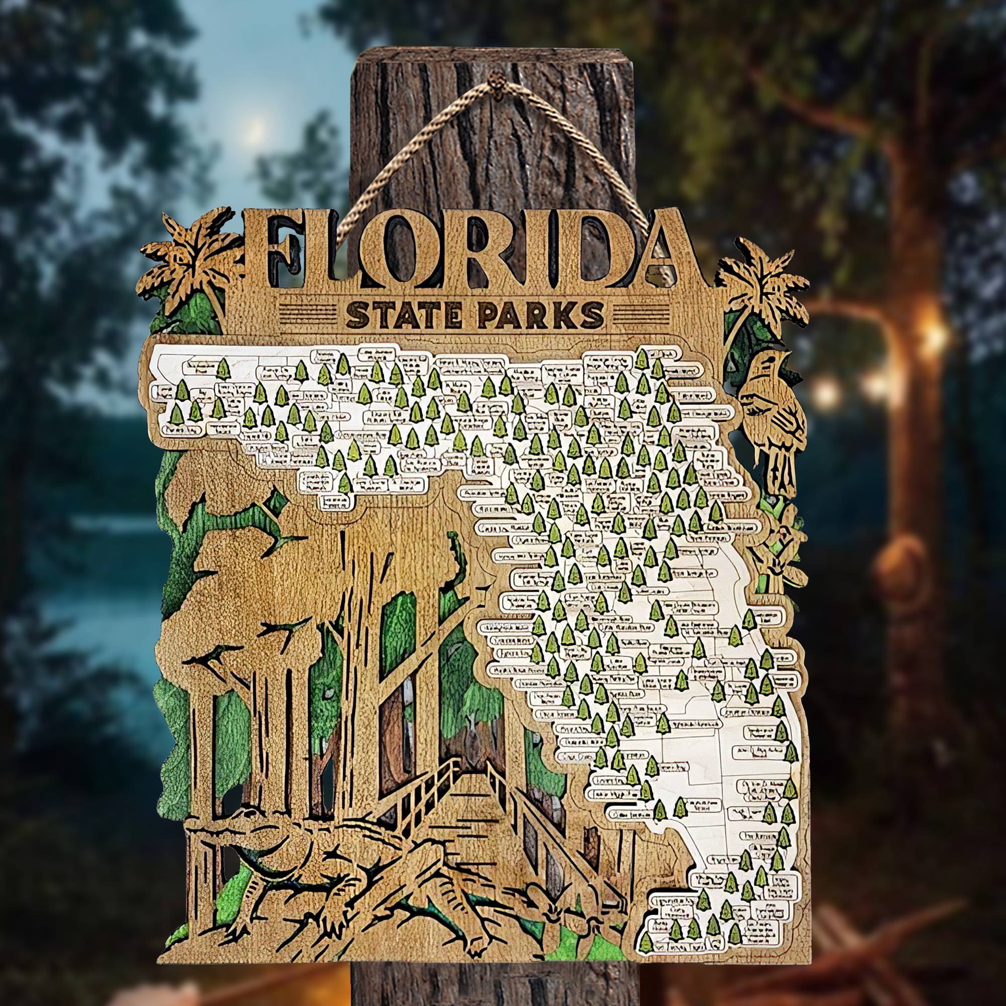 The Florida State Park Map, Personalized Travel Map, Gift For Travelers