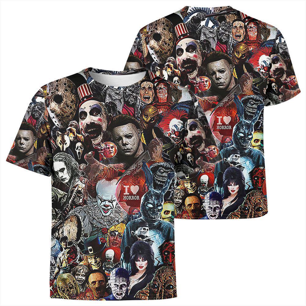 I Love Horror T-Shirt, Gifts For Scary Movie Fans, Halloween Gifts