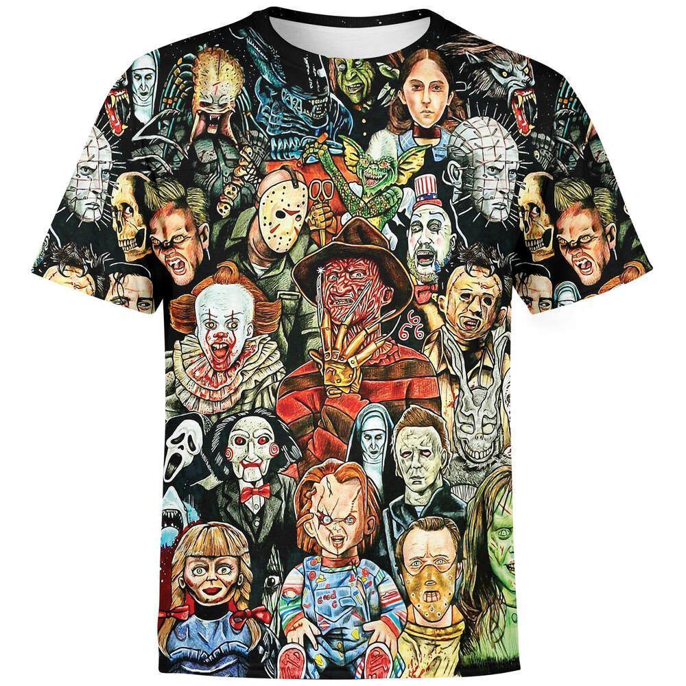 Horror Movie Characters T-Shirt, Wonderful Gifts For Horror Movies Fan, Halloween Gifts