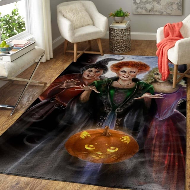 Witches Sisters Area Rug Carpet, Halloween Room Decor