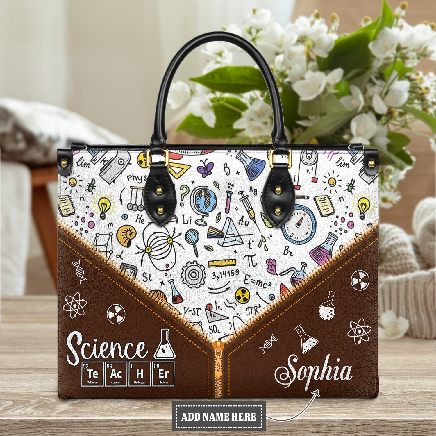 Science Teacher Chemical Elements Custom Elementary Teacher Bag, Teacher Appreciation Gifts