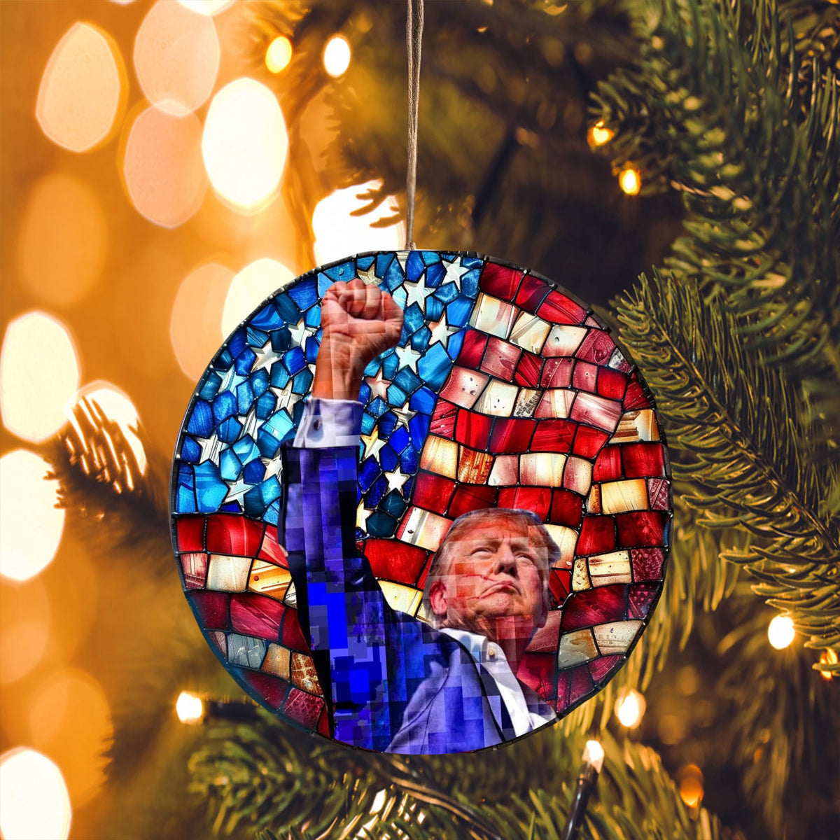 Trumpwon Funny Christmas Ornament, 47th President Ornament