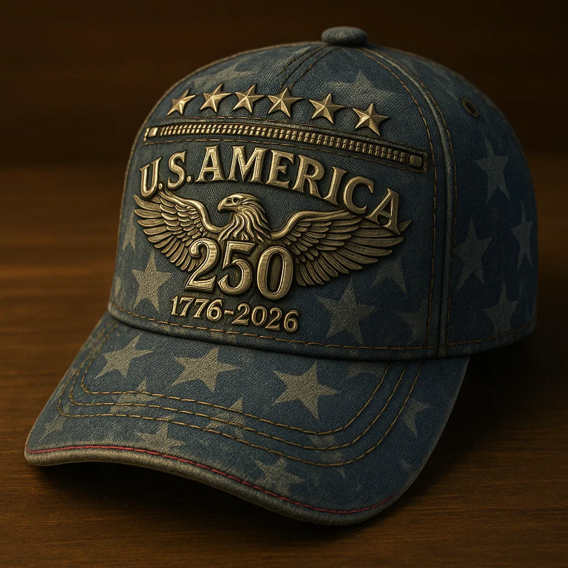 Eagle Star United States 250th Anniversary Printed Hat, Patriotic Hat, Classic Cap