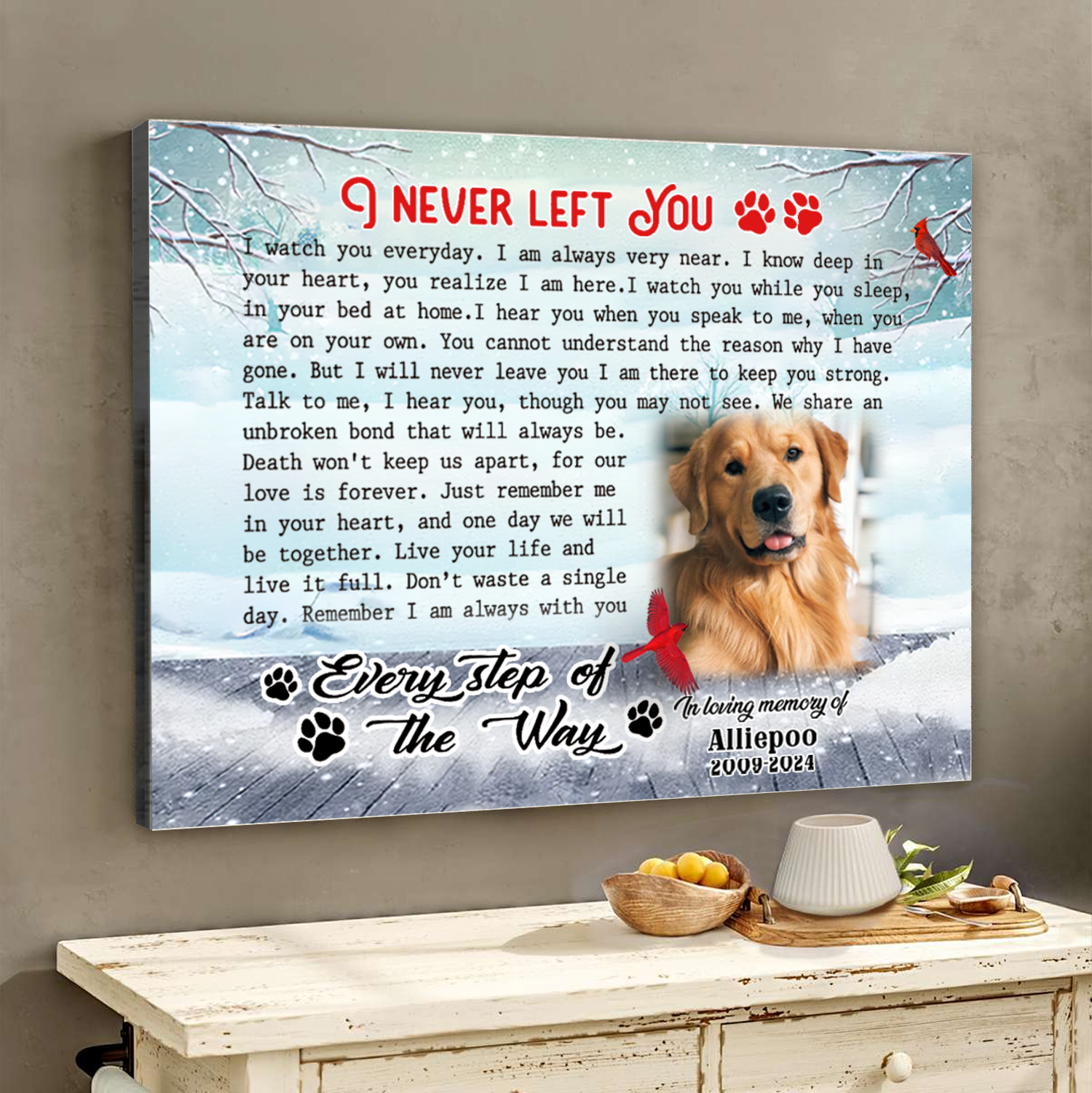 I Never Left You Custom Photo Memorial Canvas Prints Wall Art, Gifts For Loss Of Dog