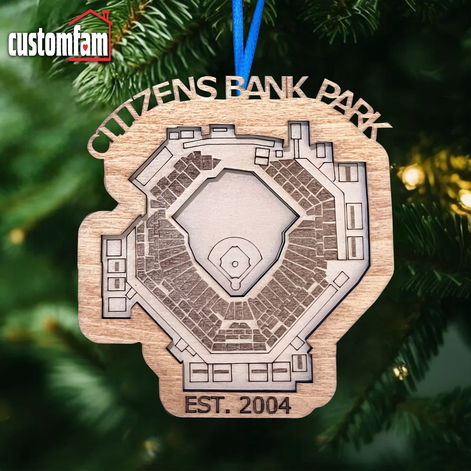 Cittzens Bank Park Personalized Baseball League Stadium Ornament, Gift For Baseball Lovers