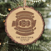 The Eras Tour Cincinnati Stadium Personalized Christmas Wood Ornament, Gift For Swifties