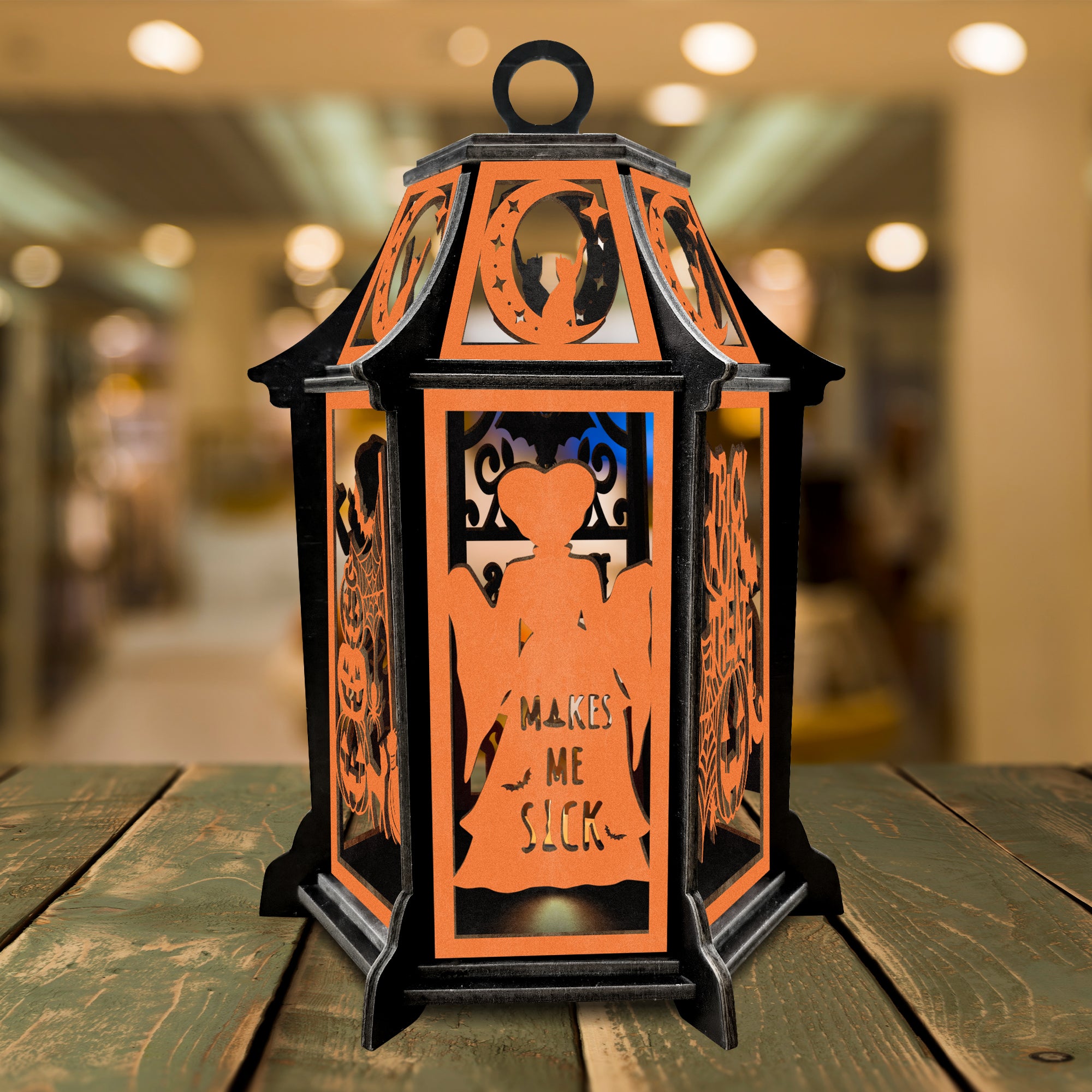 Make Me Sick Halloween Candle Lamp, Witches Lantern Boxes, Halloween Gift