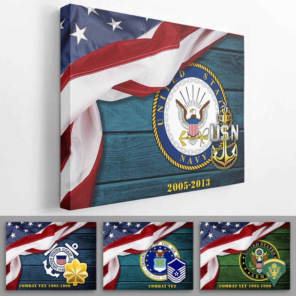 Custom Veteran Gift Usa Half Flag With Military Ranks/Insignia - Personalized Name & Ranks