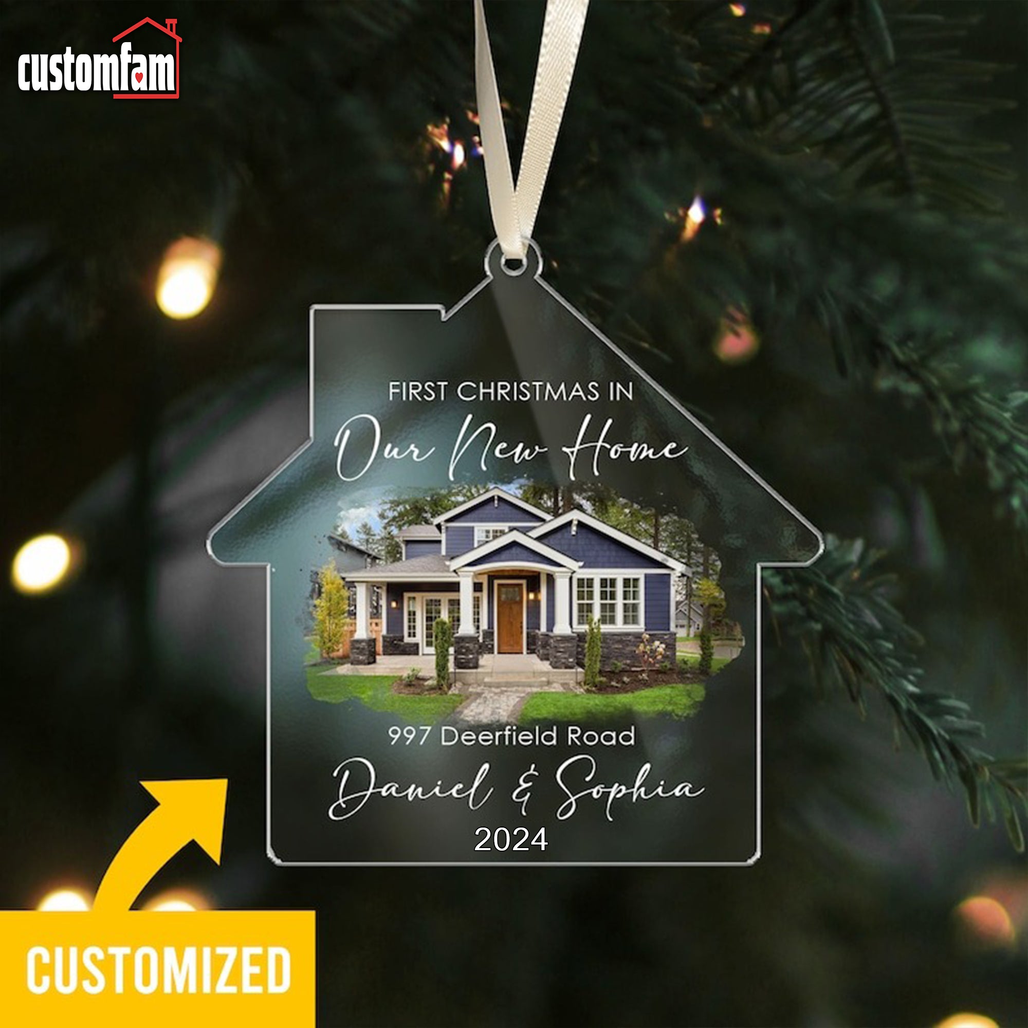 First Christmas In Our New Home, Personalized Christmas Glass Ornament Christmas Gift