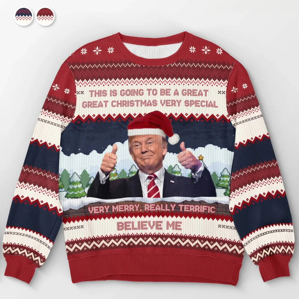 Trump2024 Make Christmas Great Again, Trump2024 Ugly Sweater, Funny Political Shirt, Christmas Sweater