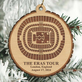 The Eras Tour London Stadium Personalized Christmas Wood Ornament, Gift For Swifties