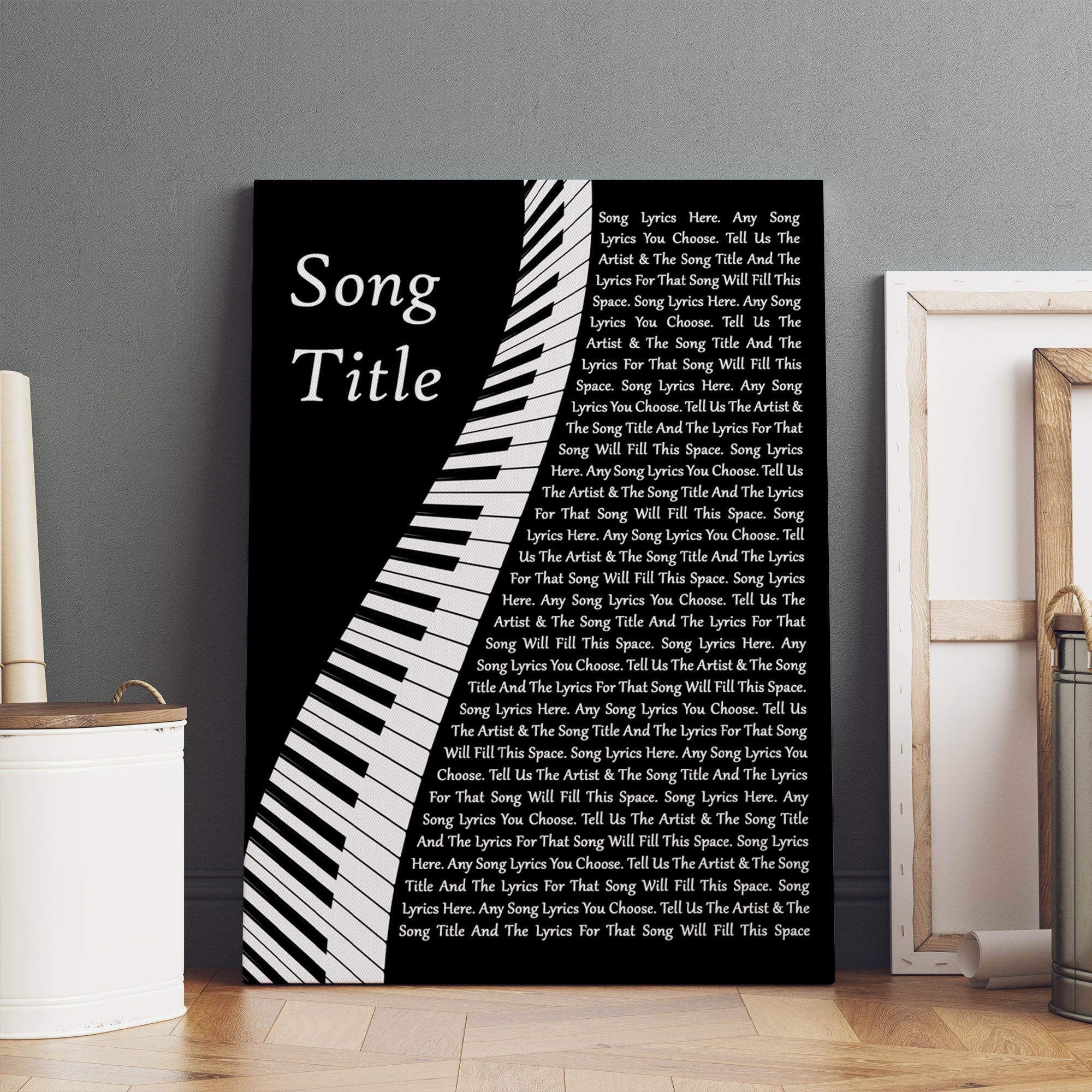 Personalized Piano Music Wall Art With Song Lyrics, Music Wall Decor