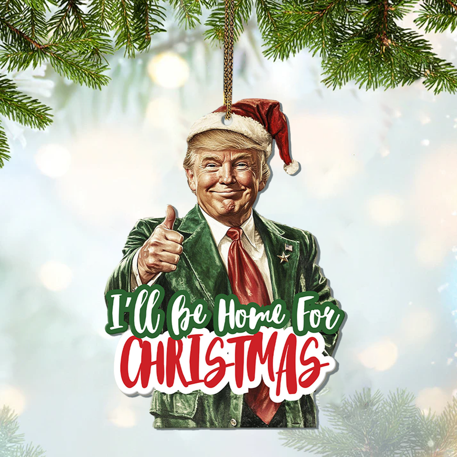 Trump2024 America President Acrylic Christmas Ornament, Christmas Decor