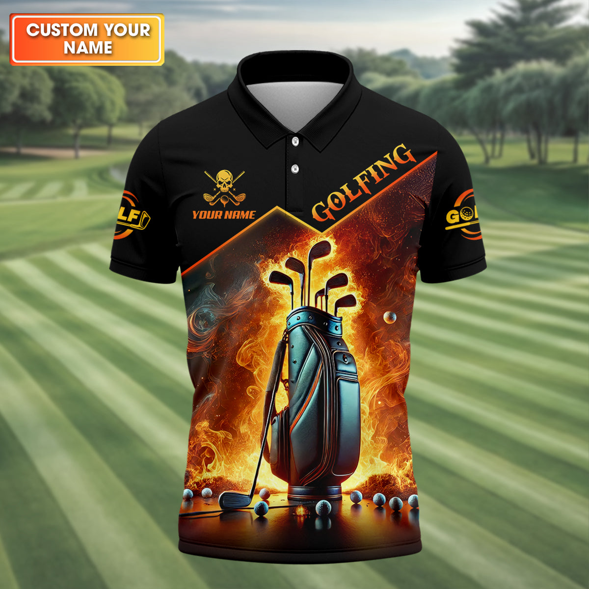 Weapons Of Grass Destruction Custom Men's Golf Polo Shirt, Dad Golf Gift