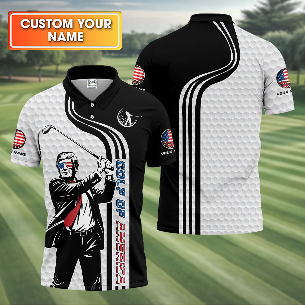Golf Of America Golf Polos For Men, Mens Golf Gift, Gift For Golfers, Golf Shirts For Men, Funny Golf Shirt, Patriotic Golf Clothes