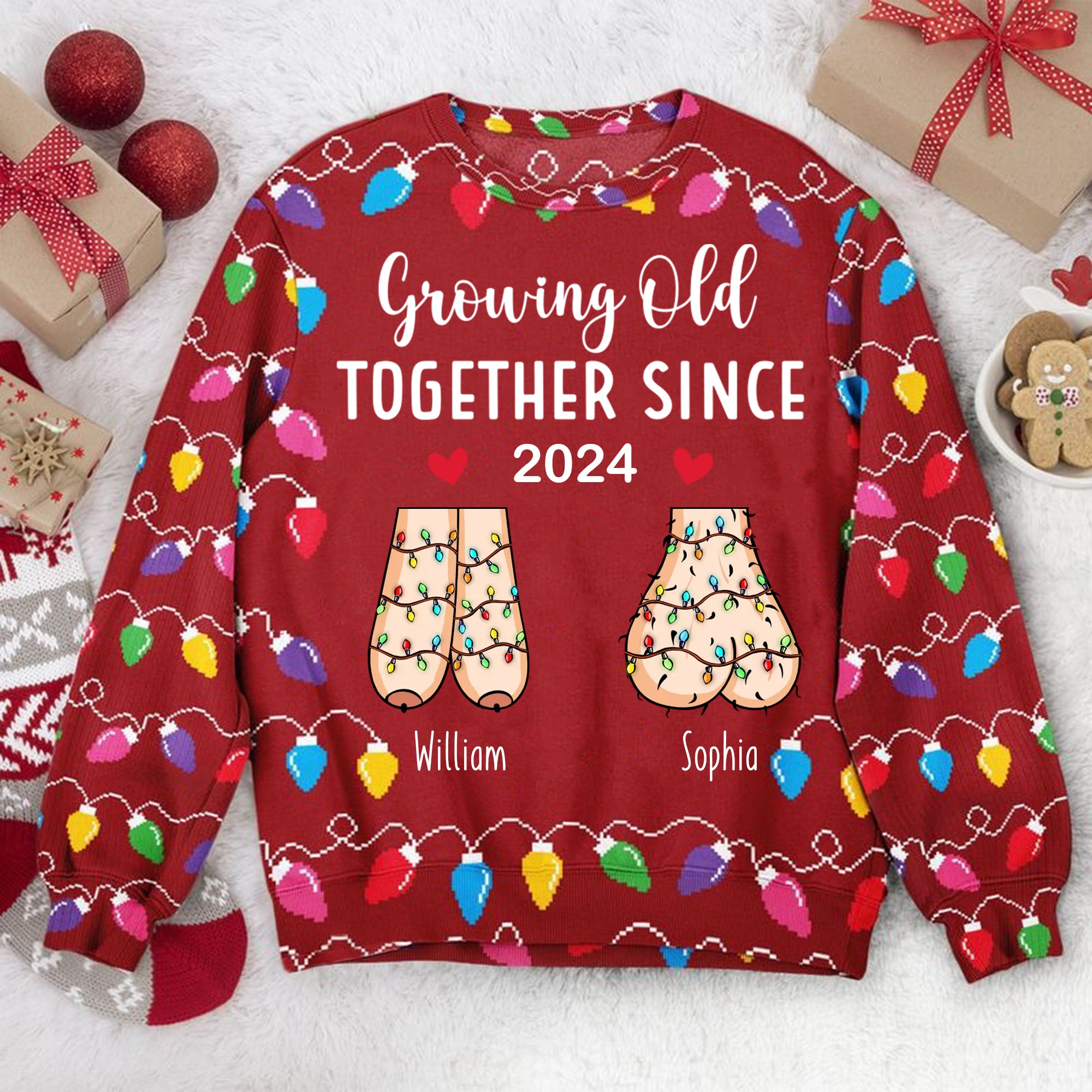 I Want To Grow Old With You Custom Funny Ugly Christmas Sweater, Gift For Couple