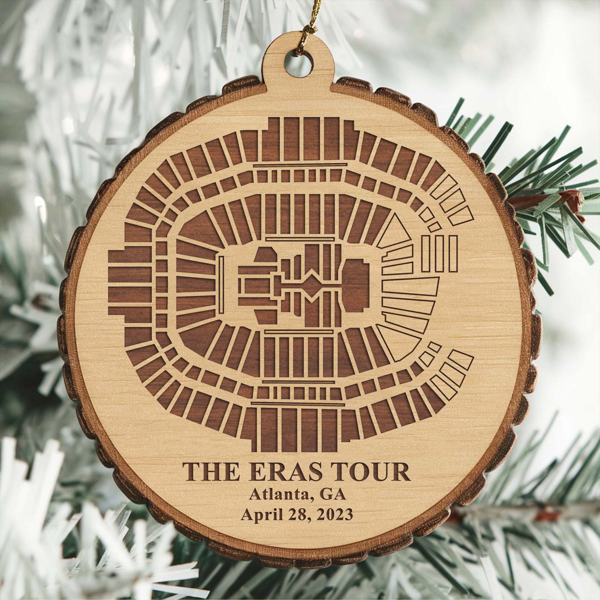 The Eras Tour Atlanta Stadium Ornament, Personalized Christmas Wood Ornament, Gift For Swifties