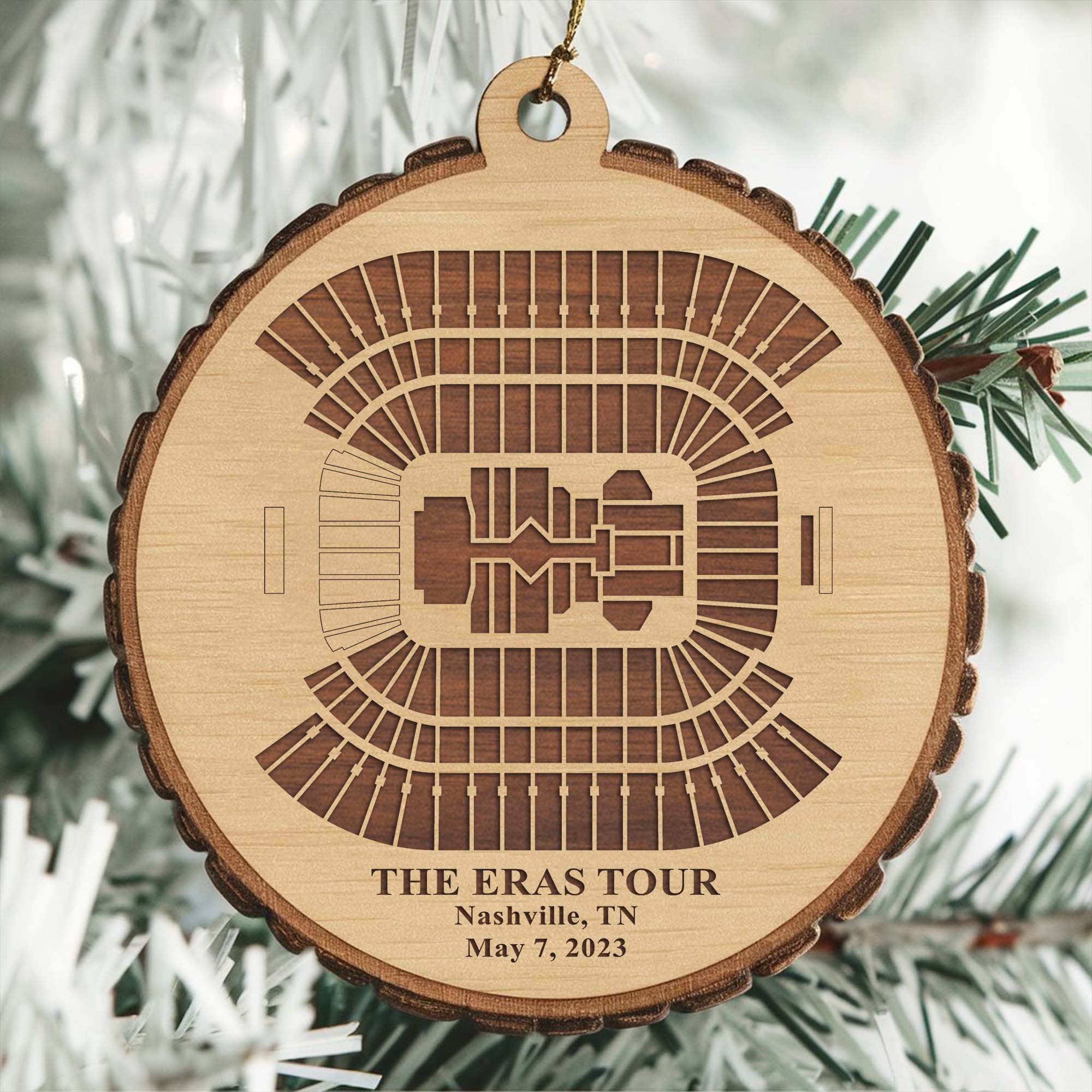 The Eras Tour Nashville Stadium Ornament, Personalized Christmas Wood Ornament, Gift For Swifties