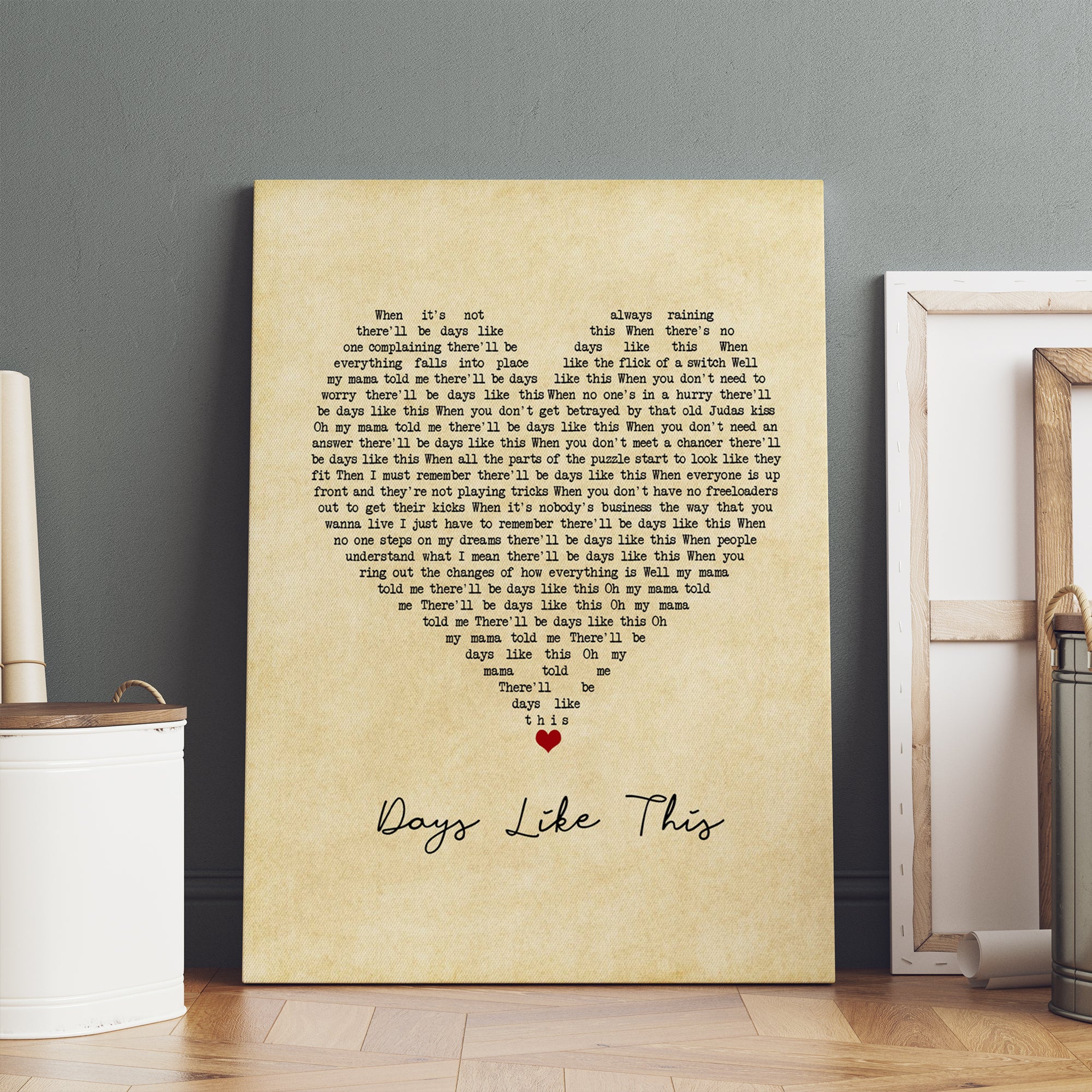 Van Morrison Days Like This Vintage Heart Song Lyric Music Art Print Canvas Print Frames