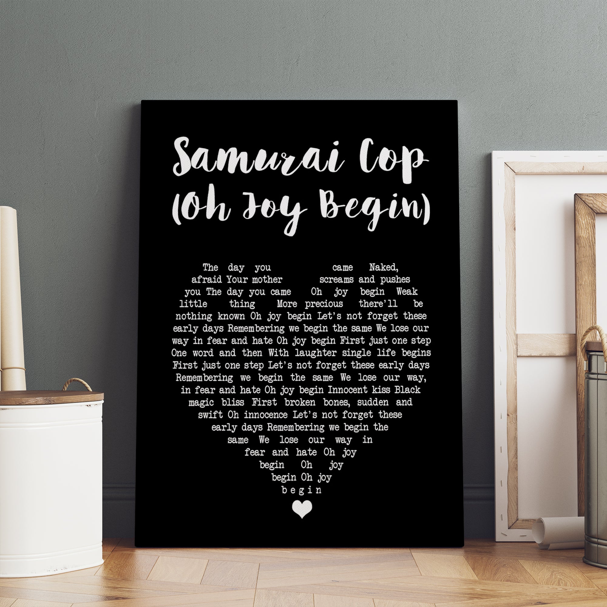 Dave Matthews Band Samurai Cop (Oh Joy Begin) Black Heart Song Lyric Art Print Canvas Print Frames