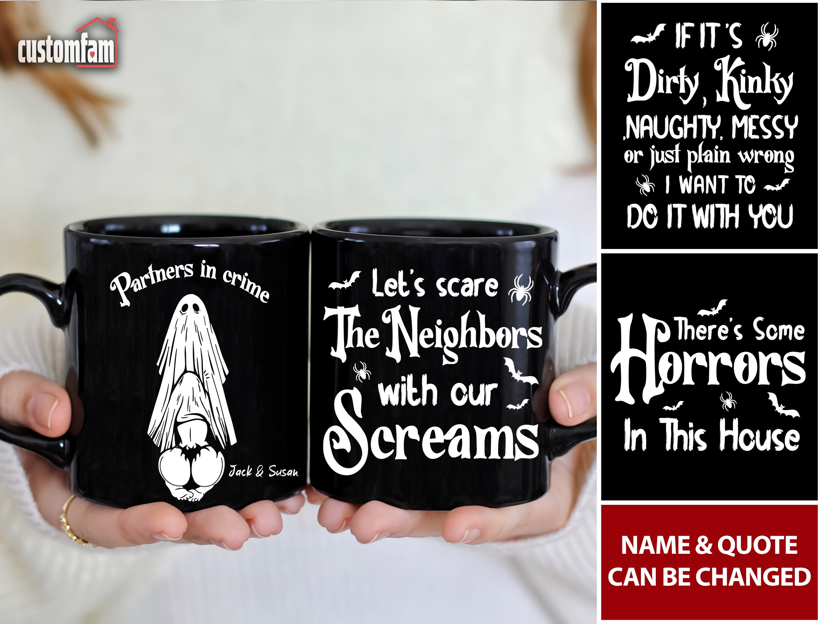 Partners In Crime Ghost Personalized Coffee Mug, Halloween Gift